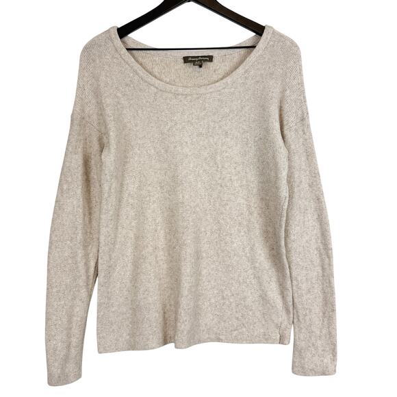Tommy Bahama Scoop Neck Knit Sweater Sequins Elbows Beige - S - Picture 1 of 8